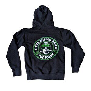 Steve Miller Band Joker 50th Anniversary Zip Hoodie Sweatshirt Small Black